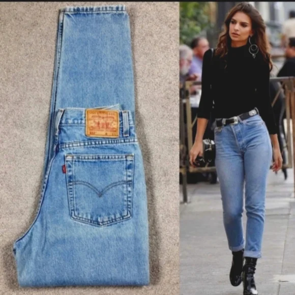 Rare Vintage Levis 512 Medium Wash High Waisted Jeans Waist 33" - Picture 1 of 14